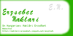 erzsebet maklari business card