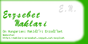 erzsebet maklari business card